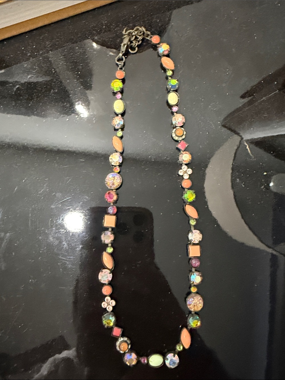 Multicolor Crystal and Enamel Long Necklace - Women Jewelry